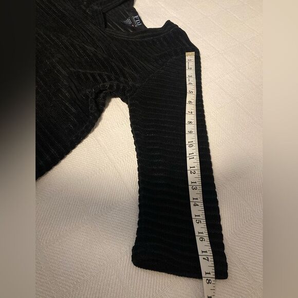 FDJ FRENCH DRESSING JEANS Black Stripe Sheer 3/4 Sleeve Top Size S/P - Picture 9 of 12